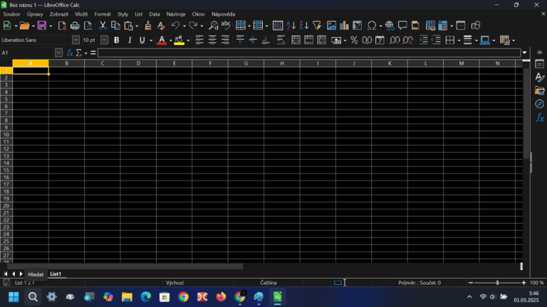 09, LibreOffice Calc – označování buněk v sešitu/tabulce