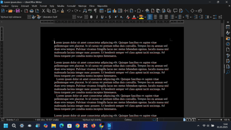 06, LibreOffice Writer – pohyb po dokumentu